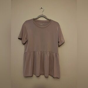 American Eagle Outfitters Mauve Short Sleeve Peplum Top